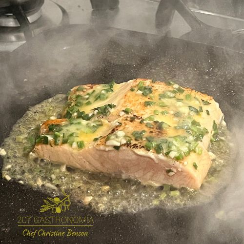 Salmon al ajillo cocción + 207 gastronomia